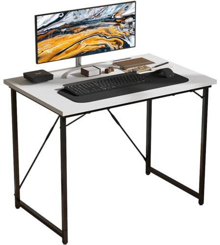 JUMMICO Scrivania 80 x 50 x 75 cm, tavolino piccolo per computer, scrivania per studio, scrivania per computer, piccolo per casa, ufficio, bianco