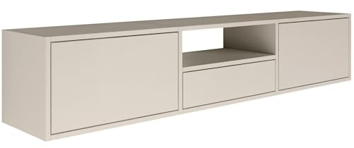 Selsey TV Lowboard - Kaschmir Farbe Moderne Fernseher Kommode 150 x 30 x 30 cm (BxTxH) TV Unterschrank für Wohnzimmer Schrank mit Klappen Push to Open Lowboard Hängend TV Cabinet Wandmontage