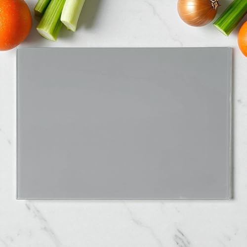 Glass Chopping Board Kitchen Cutting Board Serving Board Work Top Saver (Grey)