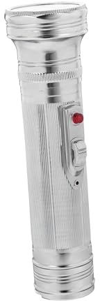 TEHAUX Torcia in Metallo Vintage Classica Anni Portatile Alimentata Batteria Torcia Retrò per Interni e Luci Flash Stile Casuale