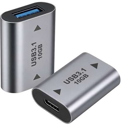 Leikedun 2 Stück USB C Buchse auf USB 3.1 A Buchse Adapter, 10Gbps Daten | US-B 3.1 A auf US-B Typ C OTG Adapter, Unterstützt Video und Audio für MacBook, iPhone, Hubs