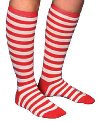 Party-Discount Ringelstrümpfe, kurz, rot-weiß