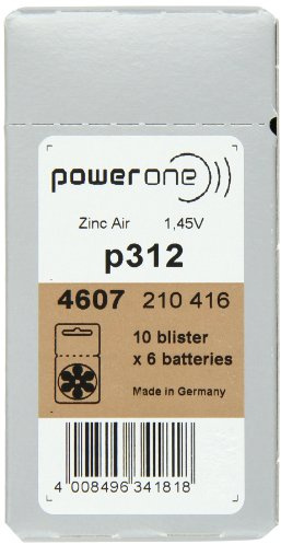 PowerOne Size 312 Hearing Aid Batteries - 50 x 6 Packs = 300 pcs.