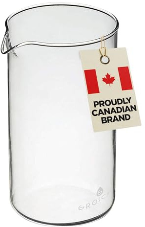GROSCHE Universal French Press Replacement Glass Beaker, Borosilicate 3.3 Glass Carafe for Coffee & Tea, Heat-Resistant, Fits Most Coffee & Tea Press Makers, 34 fl. oz. (1000 mL)