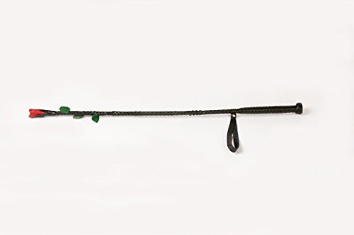 Gerte Peitsche Leder mit Rosenkopf