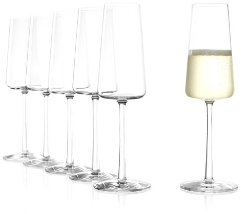 Stölzle Lausitz Bicchieri da Champagne Power Set di 6, 240ml – Eleganti Flûte in Cristallo per Prosecco & Vino Frizzante – Alta Qualità Tedesca – Lavabili e Antiurto