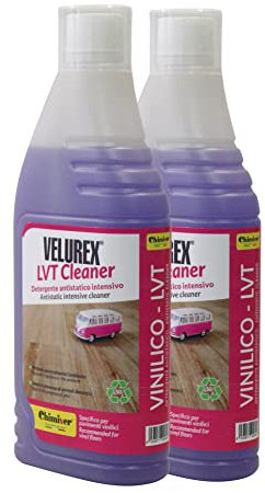 Chimiver Detergente Antistatico adatto alla pulizia di Pavimenti Vinilici - VELUREX LVT/SPC CLEANER KIT 2 PEZZI | Confezione da 2 flaconi da 1L cad.