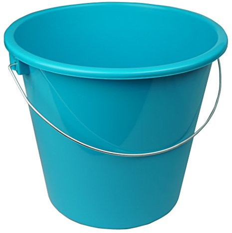 HRB Haushaltseimer, Putzeimer mit Metallbügel, 10 Liter (Türkis, 1 Stück) 24 cm x 23 cm (H x DM)