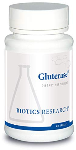 Biotics Research Gluterase Dietary Enzymes for Digesting Gluten, Specialized Enzyme Preparation, Tolerase, Gut-Supportive Nutrients, Okra, Marshmallow, Vitamin U Complex, 60 Tablets