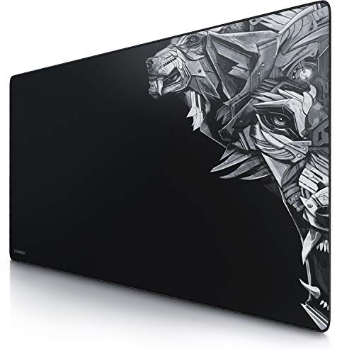 TITANWOLF - Extra Large Gaming Mouse Mat 1200x600mm Oversize - XXL Mouse Pad - Desk Pad XXXL Extended – Mice Mat Pad For Precision and Speed - Non-Slip Rubber Base – For Mouse and Keyboard - Black