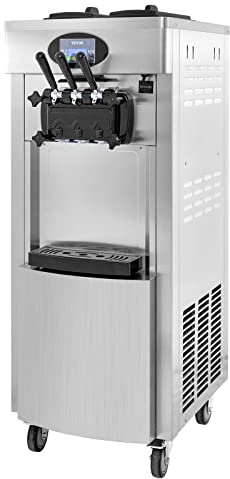 VEVOR Máquina para helado 7 L x 2 Ice Cream Maker para ahora máquina helado profesional con bandeja para huevos y panel LCD preenfriado 2200 W máquina de helado 3 sabores