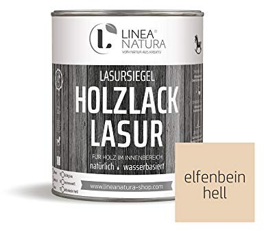 LINEA NATURA® – Vernice per legno semitrasparente | mobili, parquet e scale interni 1 litro – Avorio chiaro