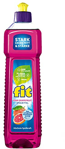 fit Hand-Spülmittel 750 ml Geschirrspülmittel gegen Fett und Stärke, hautverträglich, vegan, mikroplastikfrei, Pink Grapefruit