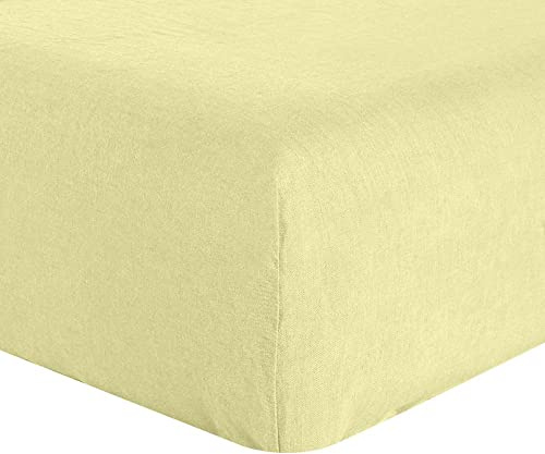 Drap Housse 140x190 +30 cm en Lin Français - Lin lavé Beurre