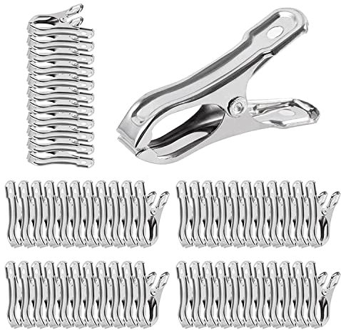 Sxdluzi 60 StüCke Gartenklammern, GewäChshausklammern Edelstahl, GewäChshausklammern für Netze, Haben Einen Starken