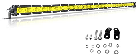 RIGIDON Arbeitsscheinwerfer 30 Zoll 81 CM 150W LED Lichtbalken 12V 24V Slim | Zusatzscheinwerfer Spot Flood Offroad Scheinwerfer Led Arbeit Licht Bar für Auto SUV UTV ATV LKW Traktor Fahrzeuge 3000K Gelb
