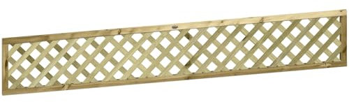 Urdan Diamond 6x1ft (W: 6ft x H: 1ft) Fully Framed Smooth-Planed Modern Decorative Pressure-Treated Trellis Panel Thick/Strong Laths 45mm Holes Width 1828mm x Height: 300mm