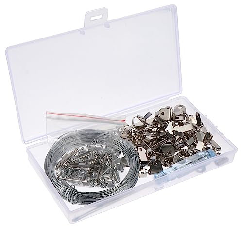 Housoutil Picture Hanging Kit Iron Wire Rope Hooks for Wall Mounting Tool for Frame Hanging for Home Decor