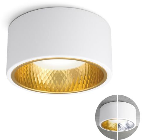 SSC-LUXon OLINO Deckenspot dimmbar weiß wechselbare Front gold + silber - Aufbauleuchte Deckenleuchte neutralweiß LED GX53 230V