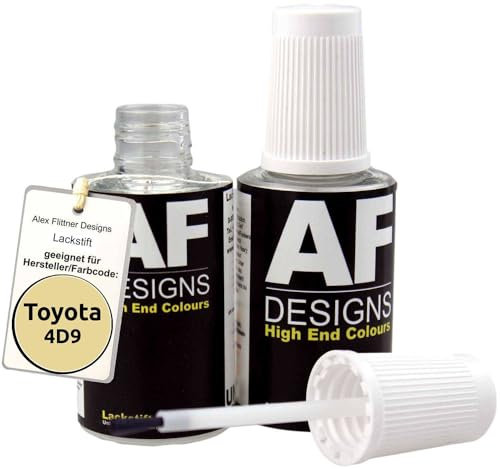 Alex Flittner Designs Lackstift Set kompatibel mit Toyota 4D9 Beige schnelltrocknend 2x20ml Autolack