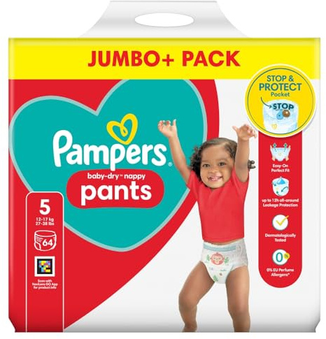 PAMPERS Pants Nappies Pull-ON Size 5 Junior 64S