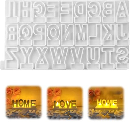 Silikonformen Gießformen Buchstaben,Silikonform Kerzenhalter Gießform Buchstaben Formen für Gips Gießen,A-Z Alphabet Epoxidharz Formen Buchstaben,DIY Kerzenständer für Stabkerzen und Teelichter