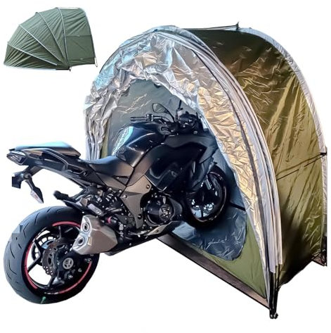 HDMOZUYT Storage Sheds Hanging 2 in 1 Bike Storage Tent Protect Against Wind, Rain, Snow, Dust Motorcycle Shed Bike Storage,Green (Green)