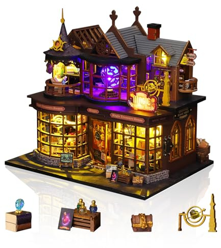 Foyucool DIY Miniatur Haus Bausatz für Erwachsene, Schatzhaus | Mit LED-Beleuchtung & Miniatur-Möbeln, Gemütliches Deko-Bastelset, Einzigartiges Geschenk zu Weihnachten & Geburtstagen
