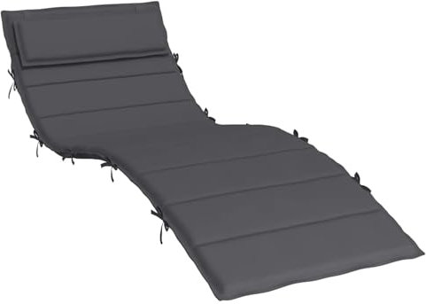 CLALER Liegenauflage 180x60x3 cm, Auflage Gartenliege, Polster Sonnenliege Strandliege Liegenauflagen, Eckbänder & Einstellband, Bezug der Kissen abnehmbar, Outdoor, Anthrazit