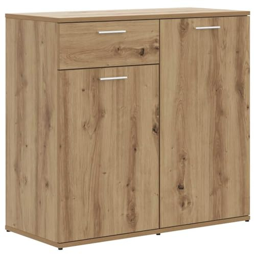 vidaXL Credenza Rovere Artigianale 80x36x75 cm in Truciolato, armadietto in Legno, Mobile in Legno, Armadio di stoccaggio, armadietto Laterale