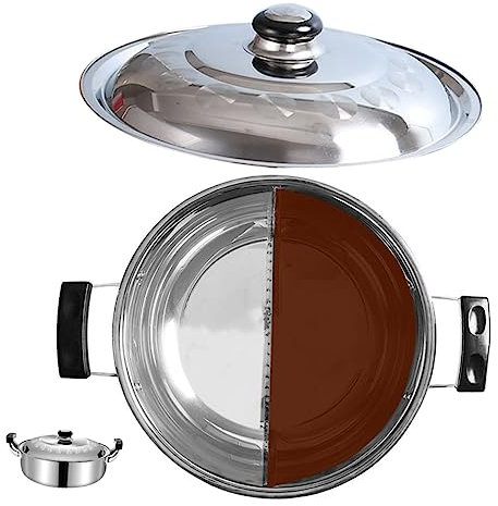 SECFOU Stainless Steel Dual Pan Divided Hotpot Hotpot Pot Insulated Cooking Pot