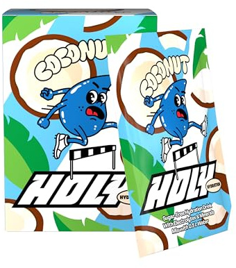 HOLY Hydration Pack Découverte 'Coconut' – Poudre Électrolytes avec 10 Portions - Boisson en Poudre Isotonique avec Minéraux - Sans Sucre & Végan avec 100% d'Arômes Naturels de Fruits