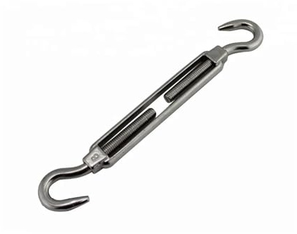 Tendifilo a tenditore con gancio e occhio, 5 pezzi in acciaio inox 304 tenditore gancio e gancio fune metallica tensione pesante M5 M6 M8 for tenda da sole vela cavo ringhiera(M8)