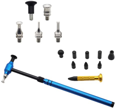 Juego de martillo y bolígrafo de reparación de carrocería de automóvil adecuado para trabajo de carrocería sin problemas, reparación rápida, herramienta de modelado de carrocería de aluminio