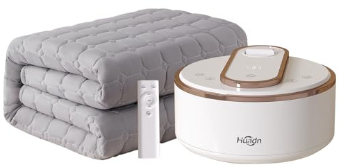 Water Heated Mattress Pad King Size - Wire-Free Electric Bed Warmer with Remote Control, Quiet Temperature Control 32-149°F, Machine Washable
