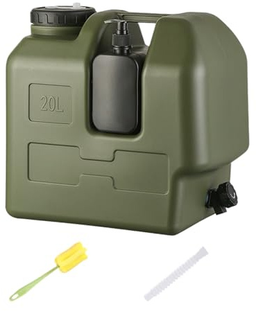 Contenitore d'acqua per campeggio, con bottiglia di sapone per le mani, grande dispenser d'acqua da campeggio con beccuccio, per pesca all'aperto, picnic, viaggi, sopravvivenza, viaggi in spalla
