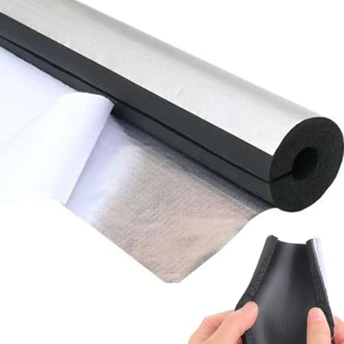 Voxirum Isolation de Tuyau Manchon d'Isolation Thermique, Diamètre Intérieur 16-219 mm, Épaisseur 10-30mm Isolant Tuyau Chauffage avec Feuille d'Aluminium (ID) 159mm x (T) 30mm x (L) 0.9m