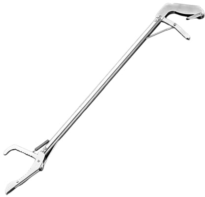 MagiDeal Pince à serpents et reptiles légère, outil d'alimentation pliable et antidérapant en acier inoxydable, outil de manipulation à mâchoires larges, Bec Coudé de 200 Cm