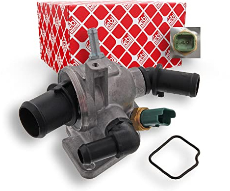 febi bilstein 36284 Thermostatgehäuse mit Temperaturschalter und Dichtung, 1 Stück | Kompatibel mit: ALFA ROMEO MITO, FIAT DOBLO Bus, DOBLO Cargo, DOBLO Großraumlimousine, DOBLO Kasten/Großraumlimousine