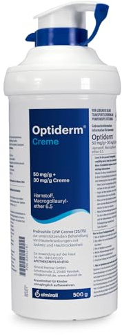 Optiderm Creme im Spender, bei Juckreiz & trockener Haut, 500 g | zur Feuchtigkeitsregulierung der Haut, unterstützend bei Hauterkrankungen, schnell einziehend, kortisonfrei
