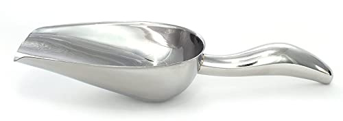 12 oz Stainless Steel Scoop, 10” L x 3.3” W | for Ice, Dog & Cat Food, Popcorn, Coffee, Candy, Sugar, Flour, Dry Goods, etc.