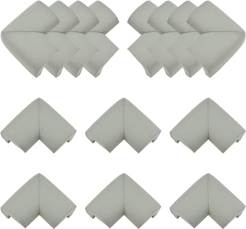INCREWAY 16 Stücke Baby Schutz, 12mm dick Grau Nitrilbutadienkautschuk Eckenschutz und Kantenschutz für Kinder und Baby
