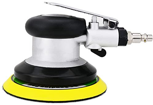 Professionale levigatrici orbitale pneumatica, levigatrice pneumatica a doppia azione ad alte prestazioni lucidatrice mini con chiusura, 10000 giri/min (Argento 125mm)