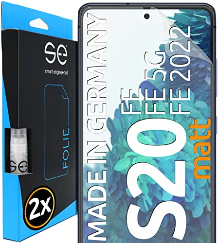 2x se® 3D SCHUTZFOLIE Entspiegelt für Samsung Galaxy S20 FE,Anti-Staub, 100% Fingerabdruck & FaceID kompatibel, einfache blasenfreie Installation, Ultra-Klar, Stoß-Kratzfest, aus Deutschland