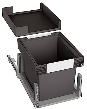 BLANCO SELECT II 40/1 Combi | Abfall Müllsystem | 1 x 30 Liter Eimer | [45,1x35,3x44,2 cm] | 400mm Auszugstiefe | Schubkasten | Auszugsschienen | +Ablageboden