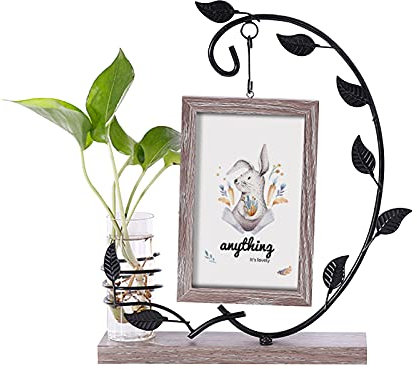 Yngffb Fotorahmen, 1 bilderrahmen vintage, holz bilderrahmen, Mit 1 Glasflasche, aus Holz, Retro, fest, nicht leicht zu brechen, klare Bildqualität, für Schlafzimmer, Wohnzimmer (15,2 x 10,2cm, B)