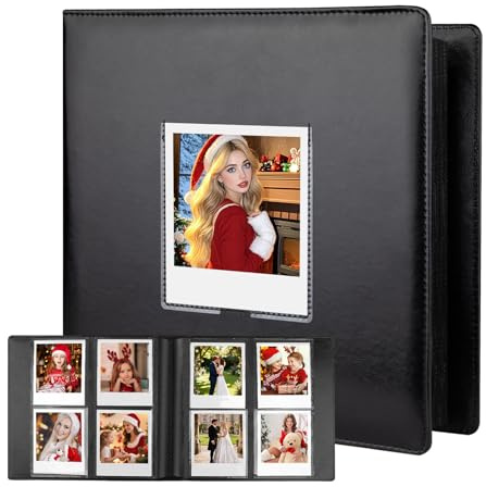 Fotoalbum mit 192 Taschen für Fujifilm Instax Wide 300 Kamera, Polaroid 600 i-Type Filmalbum, extra große Bildalben für Polaroid Now OneStep2 OneStep+ Sofortbildkamera, POP Lab Druckkamera (schwarz)
