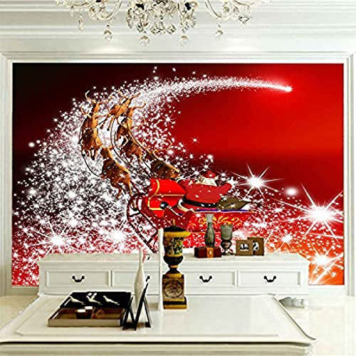 XLMING Papel tapiz con diseño de carruaje de Navidad, póster fotográfico, decoración para sala de estar, do Decoración Fotomural sala Sala de estar Pared Pintado Papel tapiz no tejido-430cm×300cm