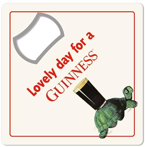 Guinness GKM02 - Ouvre-bouteille - Sou-branchement - Lovely Day For A Guiness - Bouclier - 9 x 9 cm