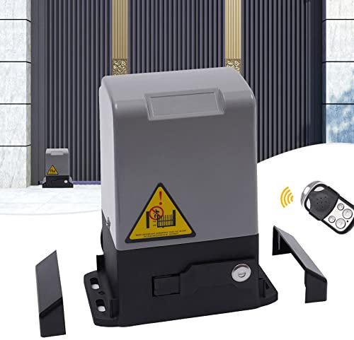 Lightakai Abridor de puerta corredera automático, 550 W, accionamiento automático con sensor de infrarrojos, abridor de puerta eléctrico, accionamiento deslizante con 2 mandos a distancia, hasta 1200